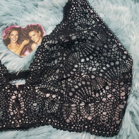 VS Ice Angel Black Strappy Bralette Limited Ed. S - Picture 4 of 5